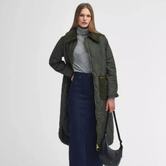 Barbour Dark Green Quilted Coat - Picture 1 of 16
